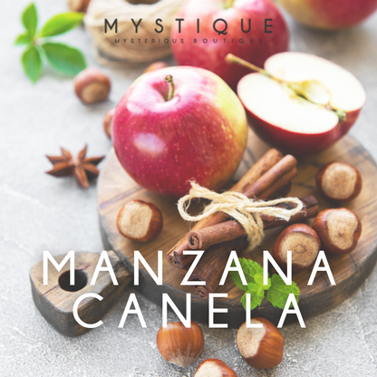 Vela de Soya en Greda 300gr. Manzana Canela - Mystique Candle