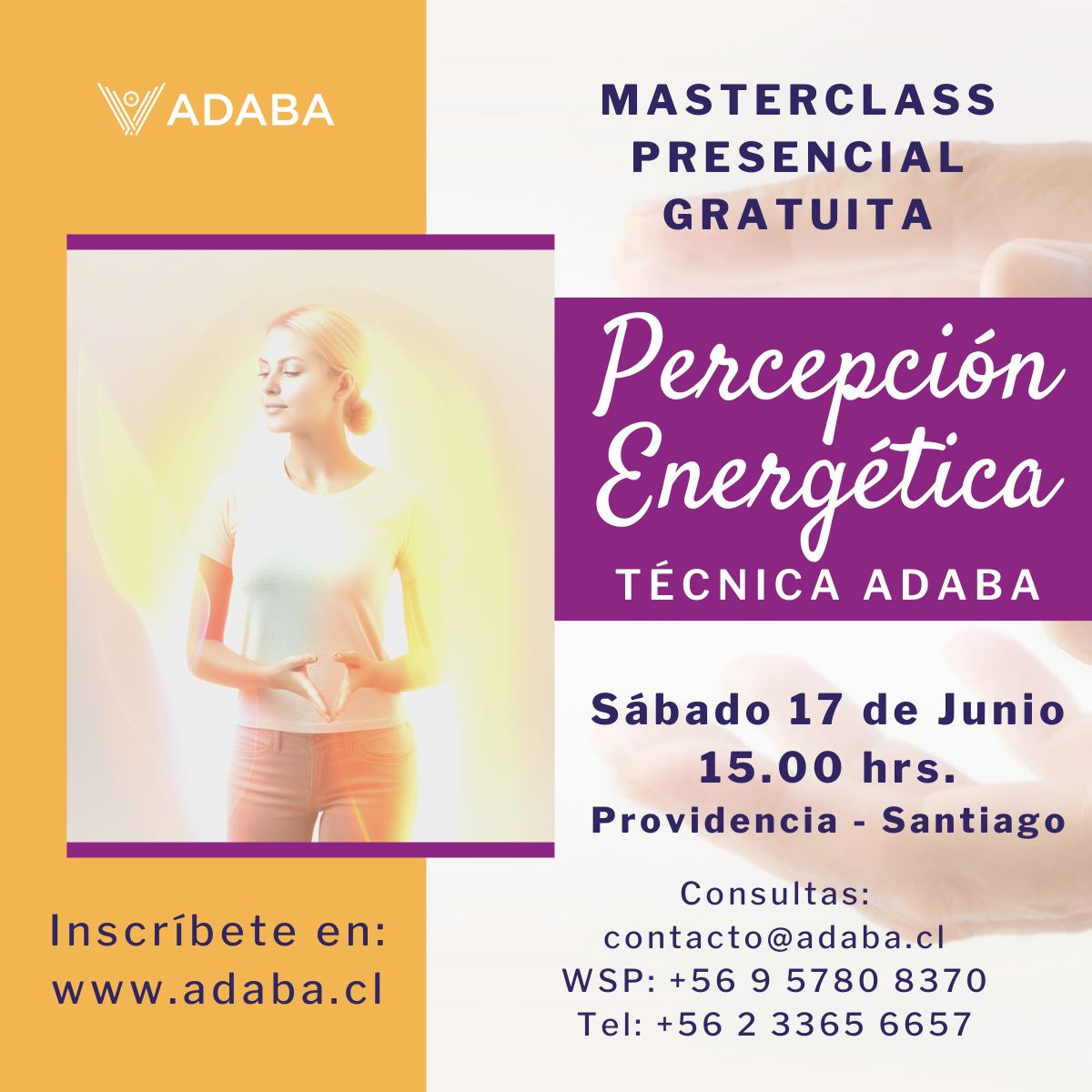Masterclass Presencial Gratuita - Percepción Energética Técnica ADABA ✨- 17 Junio