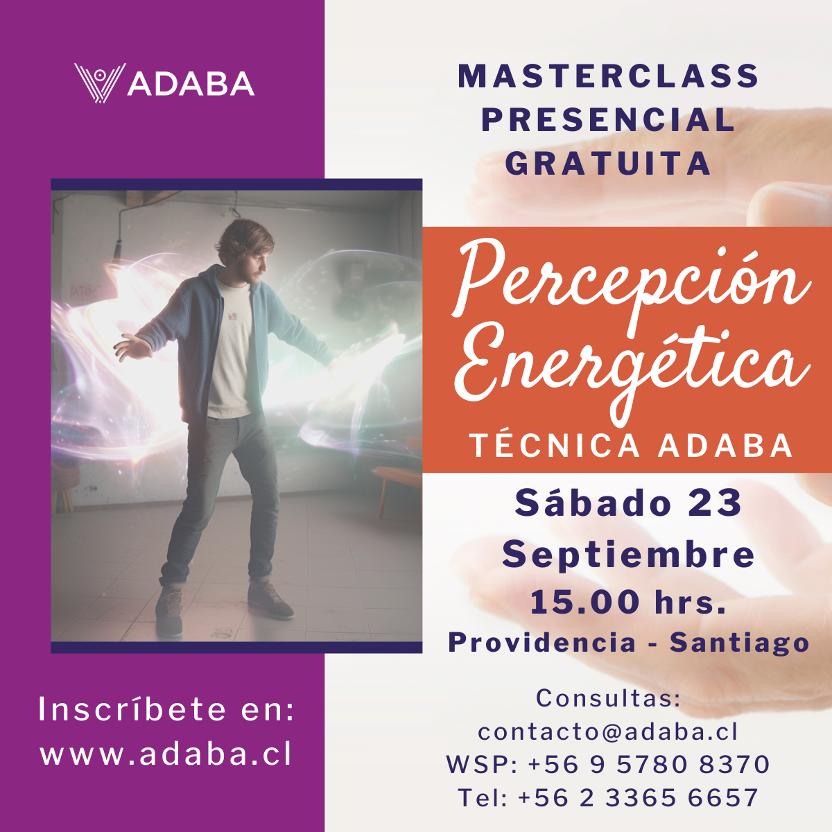 Masterclass Presencial Gratuita - Percepción Energética Técnica ADABA ✨- 23 Septiembre
